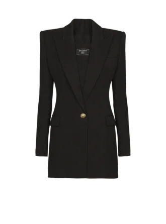 Mini-robe ajustée à double col et deux poches
