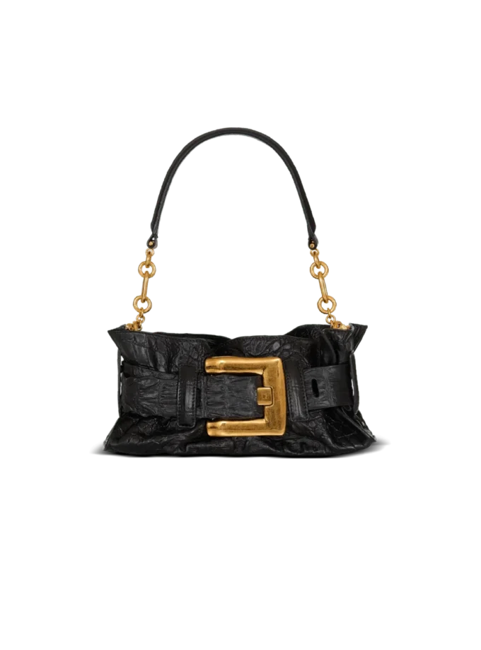 Mini sac Anthem en cuir de veau gaufré imprimé crocodile Mini sac Anthem en cuir de veau gaufré imprimé crocodile