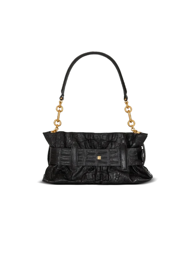 Mini sac Anthem en cuir de veau gaufré imprimé crocodile Mini sac Anthem en cuir de veau gaufré imprimé crocodile