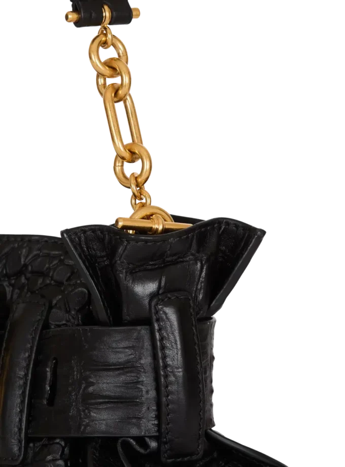 Mini sac Anthem en cuir de veau gaufré imprimé crocodile Mini sac Anthem en cuir de veau gaufré imprimé crocodile
