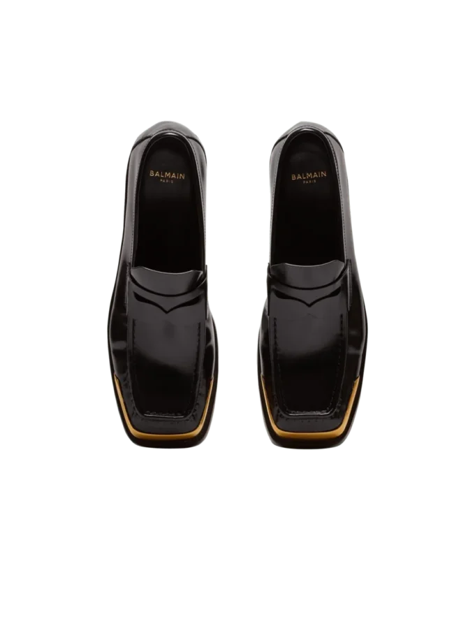 Mocassins en cuir verni à bout carré Mocassins en cuir verni à bout carré