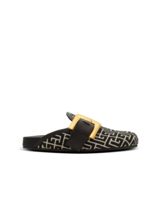 Mules Anthem en toile jacquard avec monogramme PB