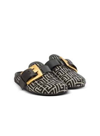 Mules Anthem en toile jacquard avec monogramme PB