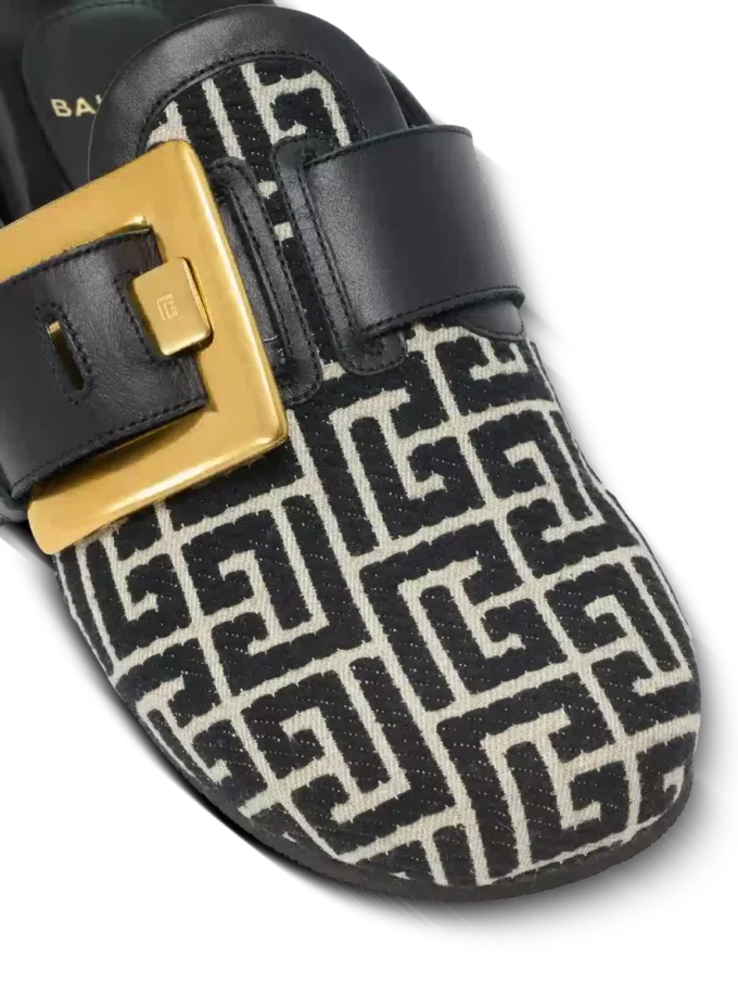 Mules Anthem en toile jacquard avec monogramme PB Mules Anthem en toile jacquard avec monogramme PB