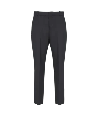 Pantalon droit en laine ajusté