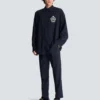 Pantalon droit en laine à fines rayures Pantalon droit en laine à fines rayures