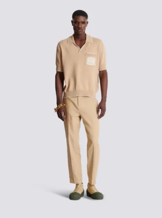 Pantalon droit en toile ajusté Pantalon droit en toile ajusté