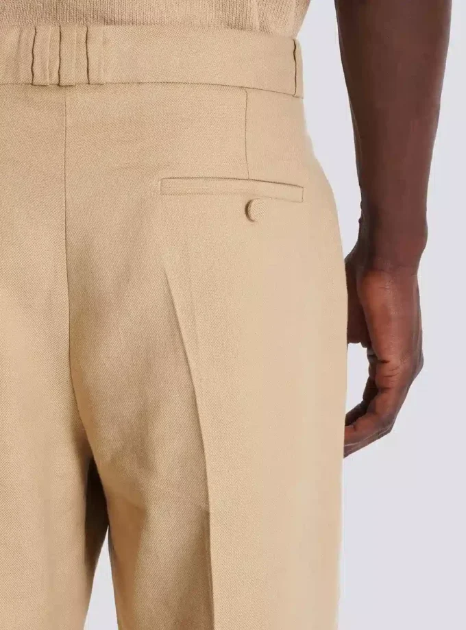 Pantalon droit en toile ajusté