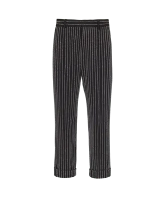 Pantalon droit à rayures en cristaux Pantalon droit à rayures en cristaux