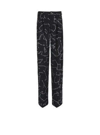 Pantalon en crêpe avec motif Constellation en strass Pantalon en crêpe avec motif Constellation en strass