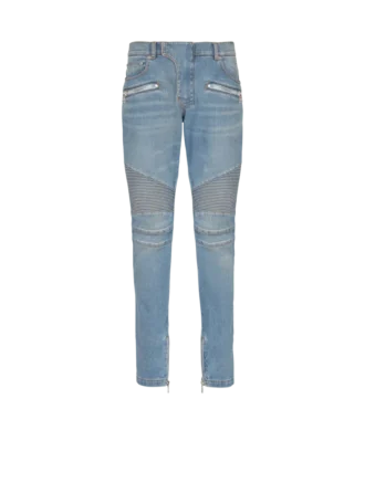 Pantalon motard slim en denim Pantalon motard slim en denim