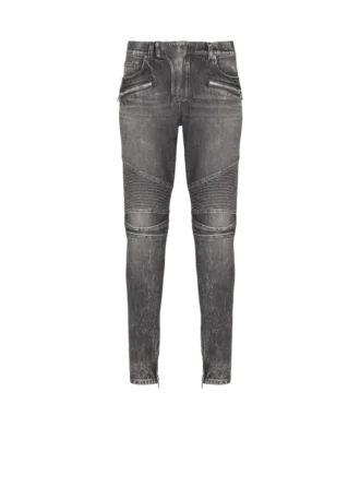 Pantalon motard slim en denim
