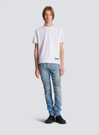 Pantalon motard slim en denim Pantalon motard slim en denim
