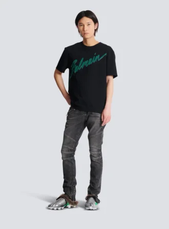 Pantalon motard slim en denim