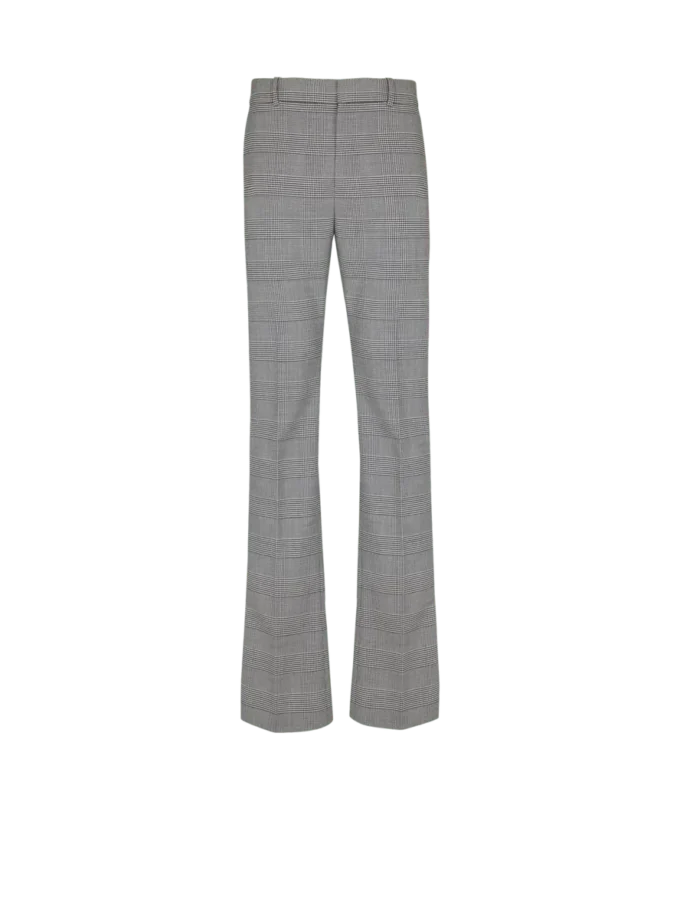 Pantalon à pinces en laine Prince de Galles
