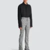 Pantalon à pinces en laine Prince de Galles