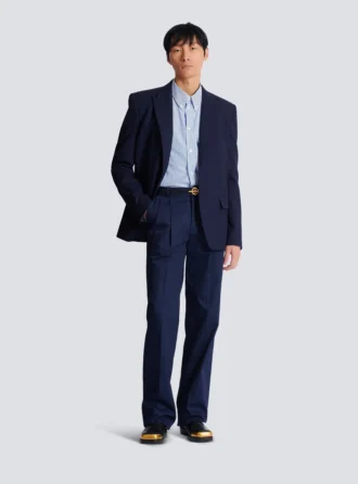 Pantalon à pinces en twill de coton Pantalon à pinces en twill de coton