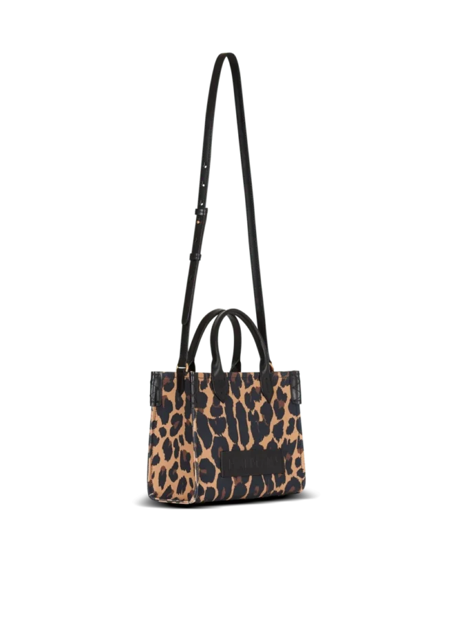 Petit sac cabas en toile imprimé léopard B-Army Petit sac cabas en toile imprimé léopard B-Army