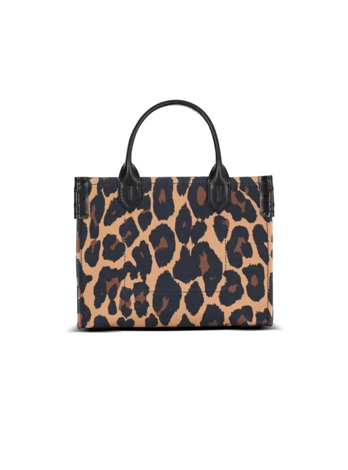 Petit sac cabas en toile imprimé léopard B-Army Petit sac cabas en toile imprimé léopard B-Army