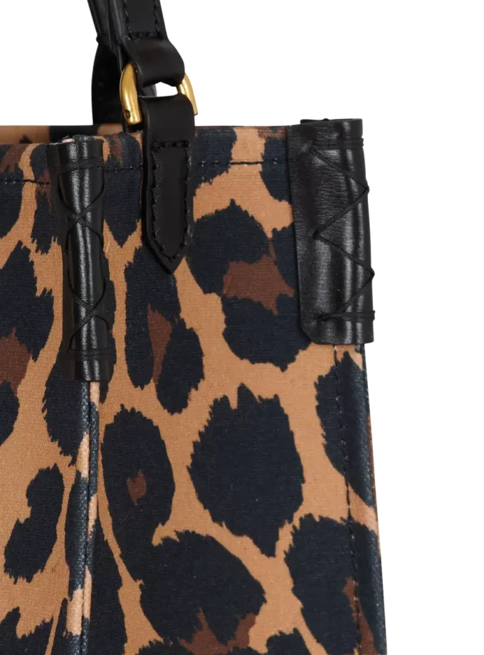 Petit sac cabas en toile imprimé léopard B-Army Petit sac cabas en toile imprimé léopard B-Army