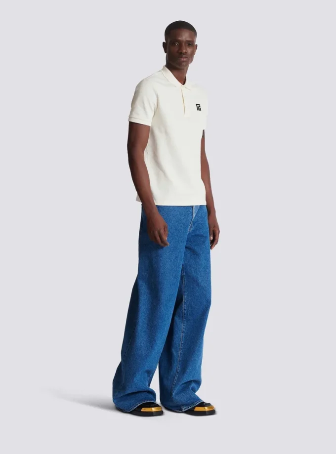 Polo en coton brodé