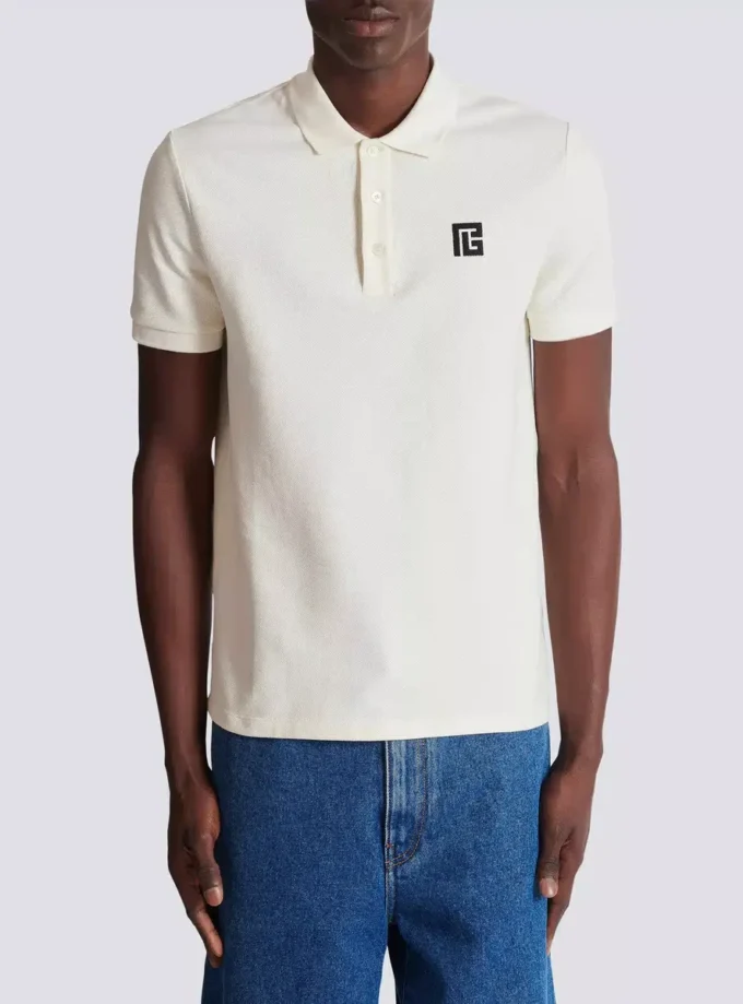 Polo en coton brodé