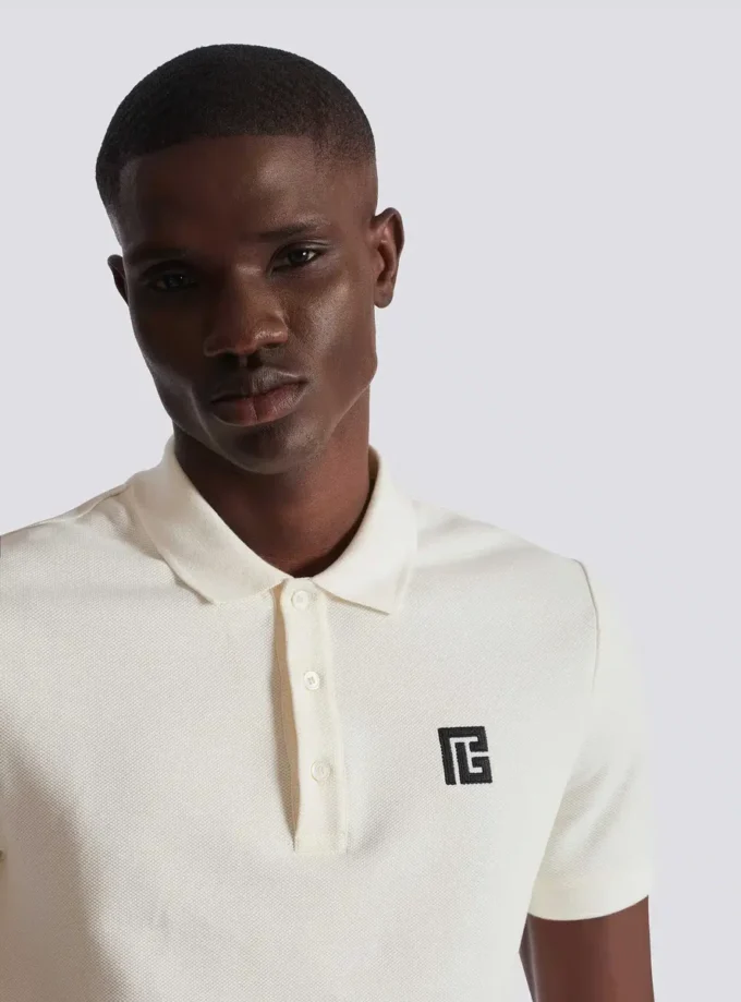 Polo en coton brodé