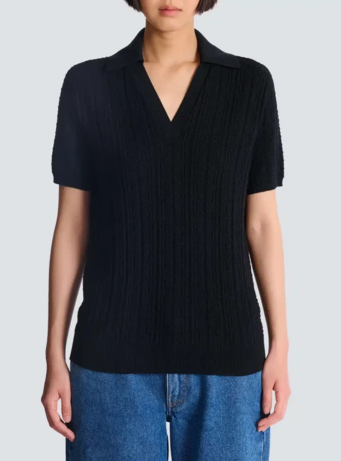 Polo en maille monogramme