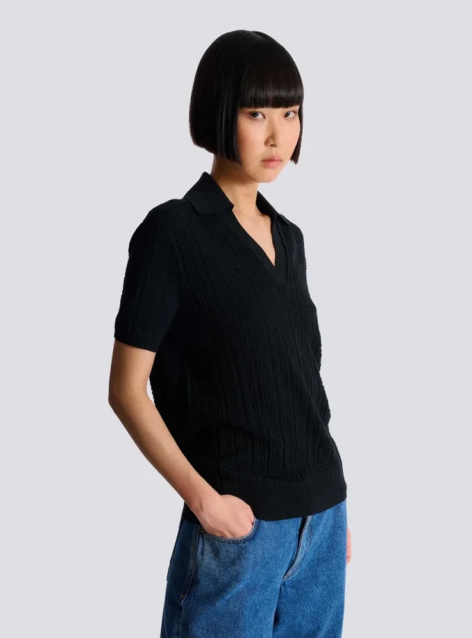Polo en maille monogramme