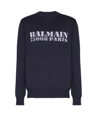 Pull en laine mérinos Balmain Stamp