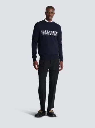 Pull en laine mérinos Balmain Stamp