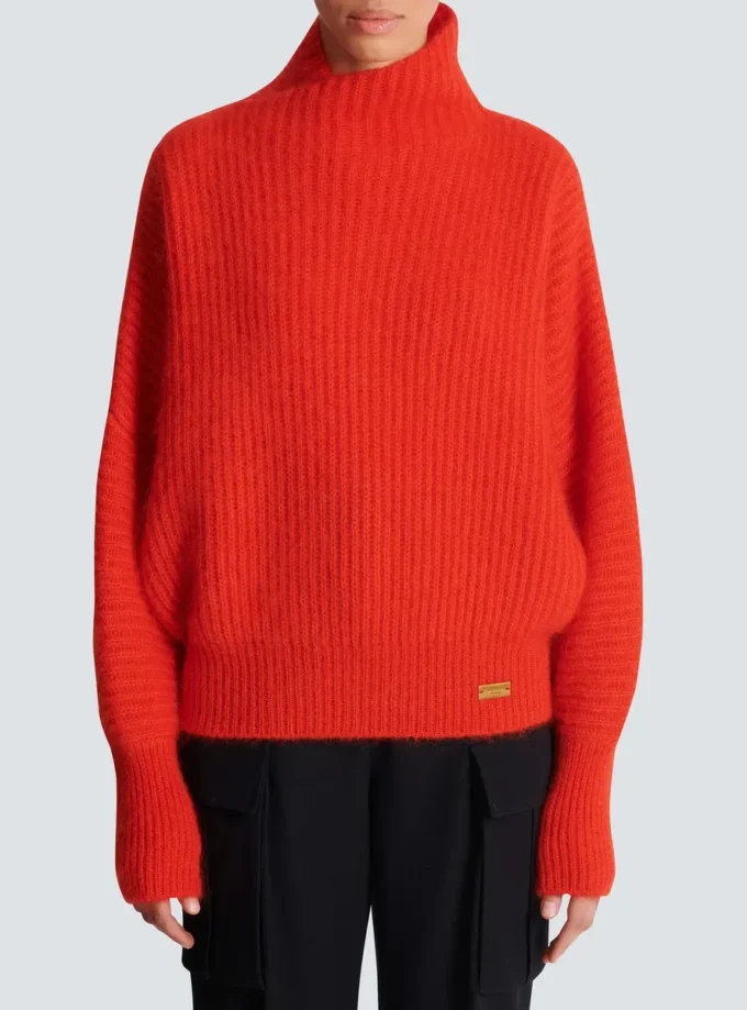 Pull en mohair avec col détaillé