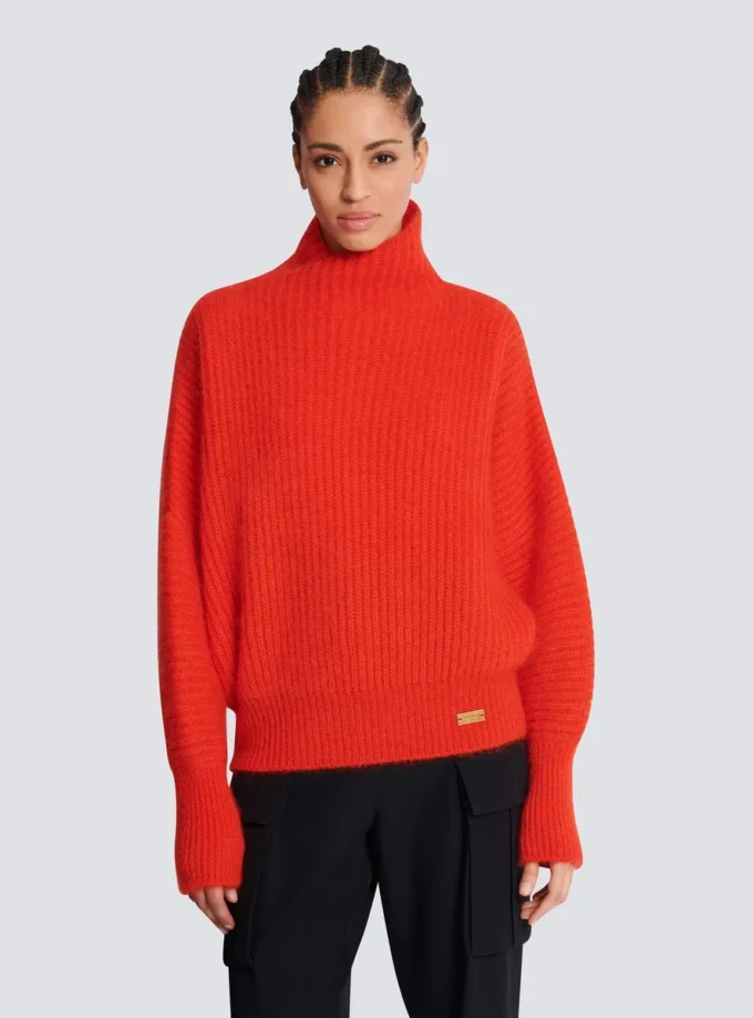 Pull en mohair avec col détaillé