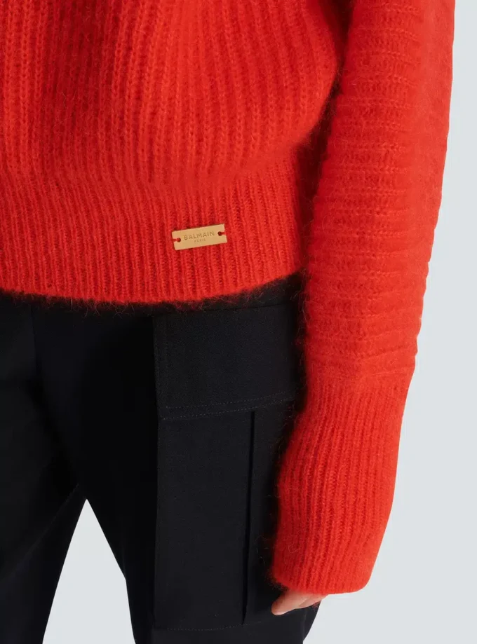 Pull en mohair avec col détaillé
