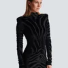 Robe courte en velours imprimé zèbre