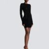 Robe courte en velours monogrammée