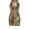 Robe courte sans manches à broderies écossaises Robe courte sans manches à broderies écossaises