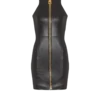 Robe courte sans manches en cuir d’agneau Robe courte sans manches en cuir d’agneau
