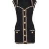 Robe en tweed avec bordure en perles Robe en tweed avec bordure en perles