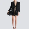 Robe en tweed avec bordure en perles Robe en tweed avec bordure en perles