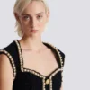 Robe en tweed avec bordure en perles Robe en tweed avec bordure en perles