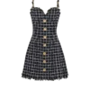 Robe en tweed à bretelles chaînes Robe en tweed à bretelles chaînes