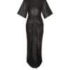 Robe longue en cuir d&rsquo;agneau nouée