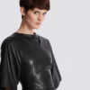 Robe longue en cuir d&rsquo;agneau nouée