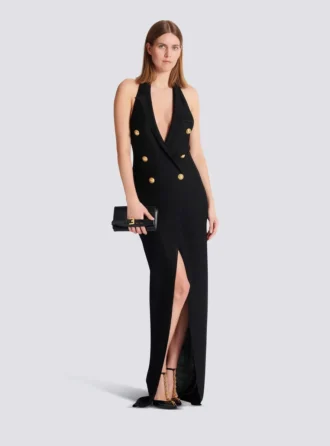 Robe longue en maille à dos nu Robe longue en maille à dos nu