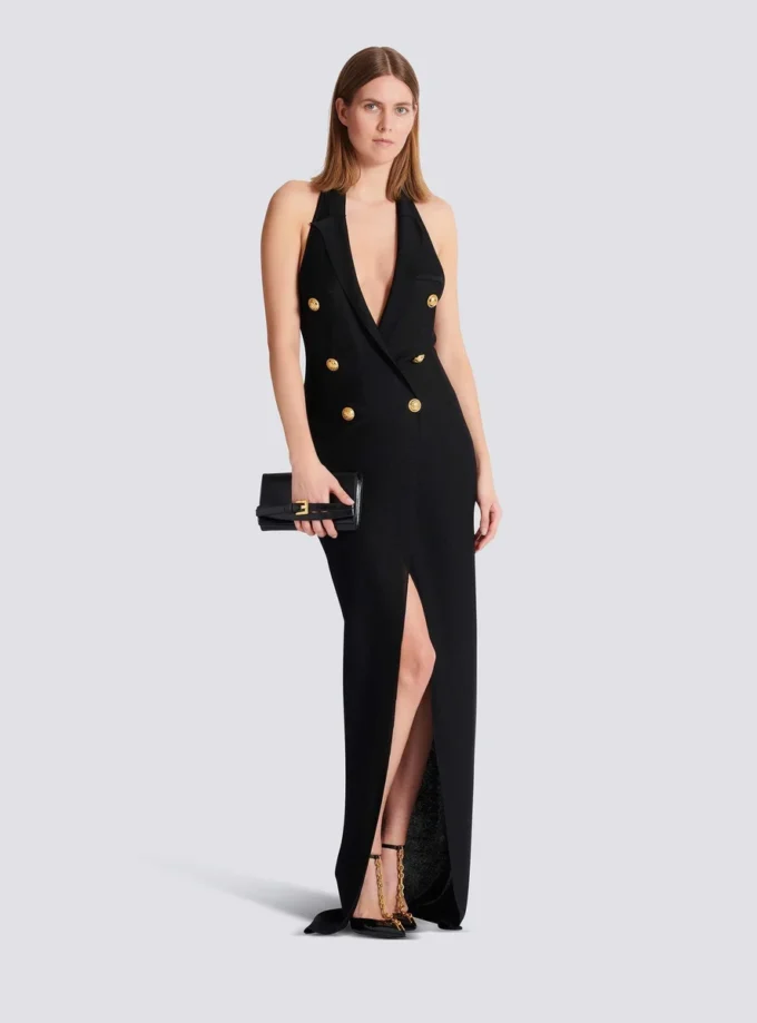 Robe longue en maille à dos nu Robe longue en maille à dos nu
