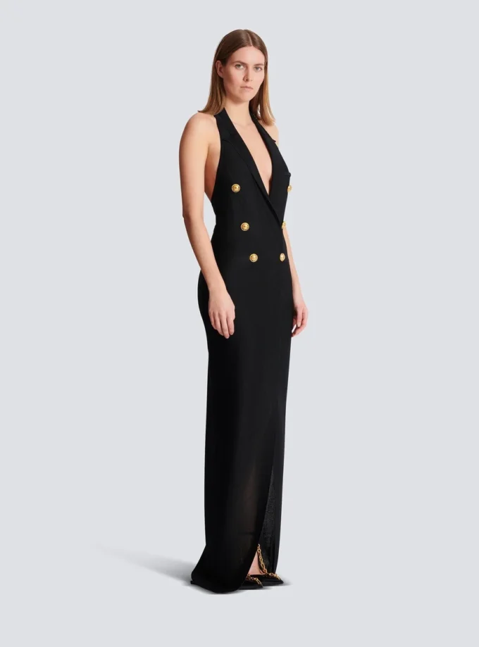 Robe longue en maille à dos nu Robe longue en maille à dos nu