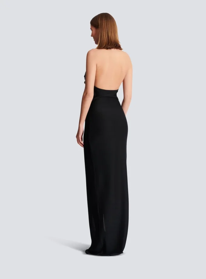 Robe longue en maille à dos nu Robe longue en maille à dos nu