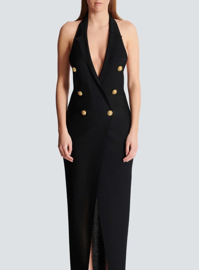 Robe longue en maille à dos nu Robe longue en maille à dos nu