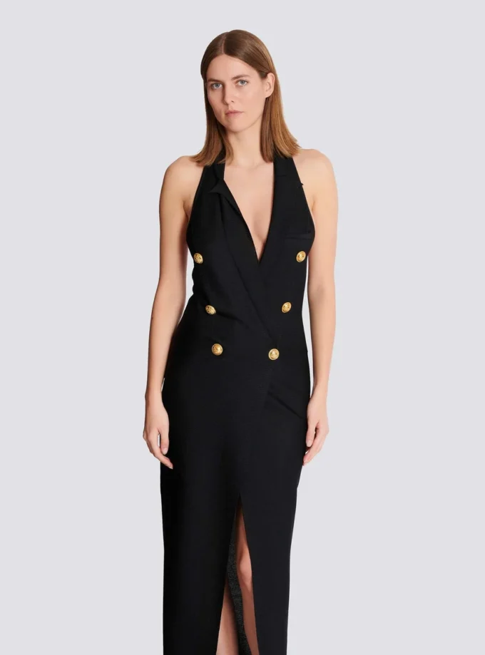 Robe longue en maille à dos nu Robe longue en maille à dos nu